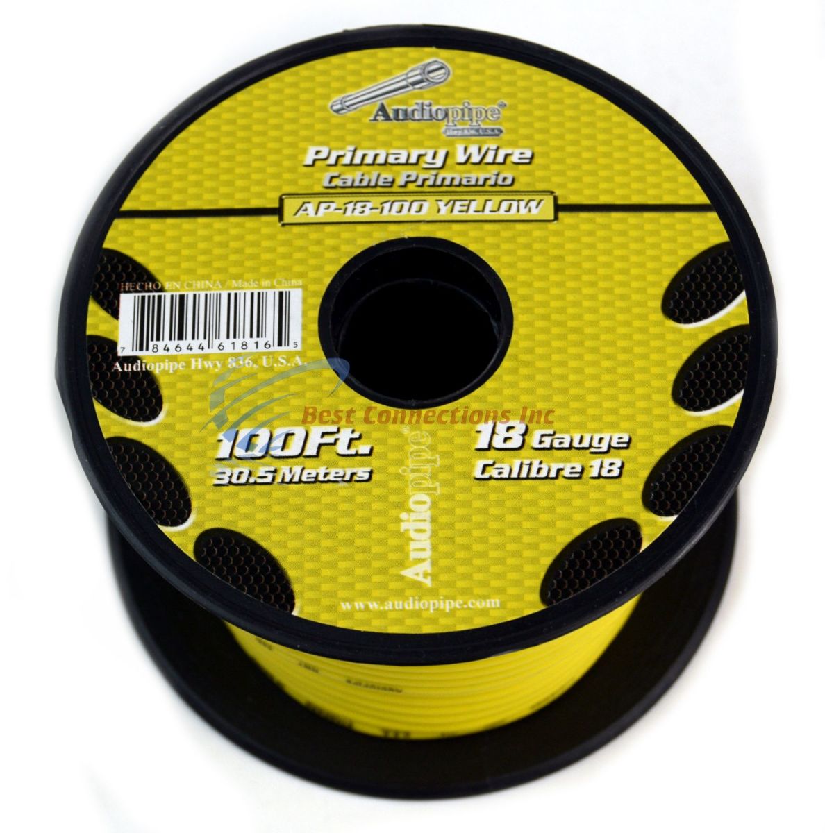 AP-18-100Y Cable Automotriz 18 AWG Amarillo [ROLLO 30 METROS] - (AD22590)