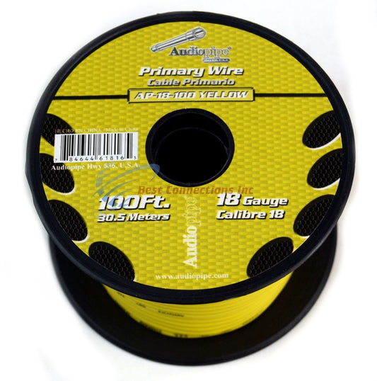 AP-18-100Y Cable Automotriz 18 AWG Amarillo [ROLLO 30 METROS] - (AD22590)