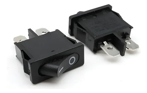 KCD1-110 Black Rocker Switch On/Off SPST 6A 250VAC Panel Mount - (AD37350)