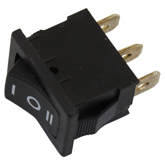 EC-2507 Rocker Switch Black ON-OFF-ON SPDT 6A @ 250VAC Panel Mount - (AD23168)