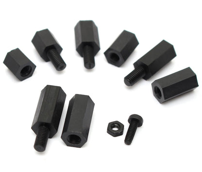 M3 6mm Nylon Spacer Black Female-Female - (AD25370)