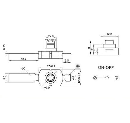 1208YD Push Button Switch Self Locking - (AD37346)