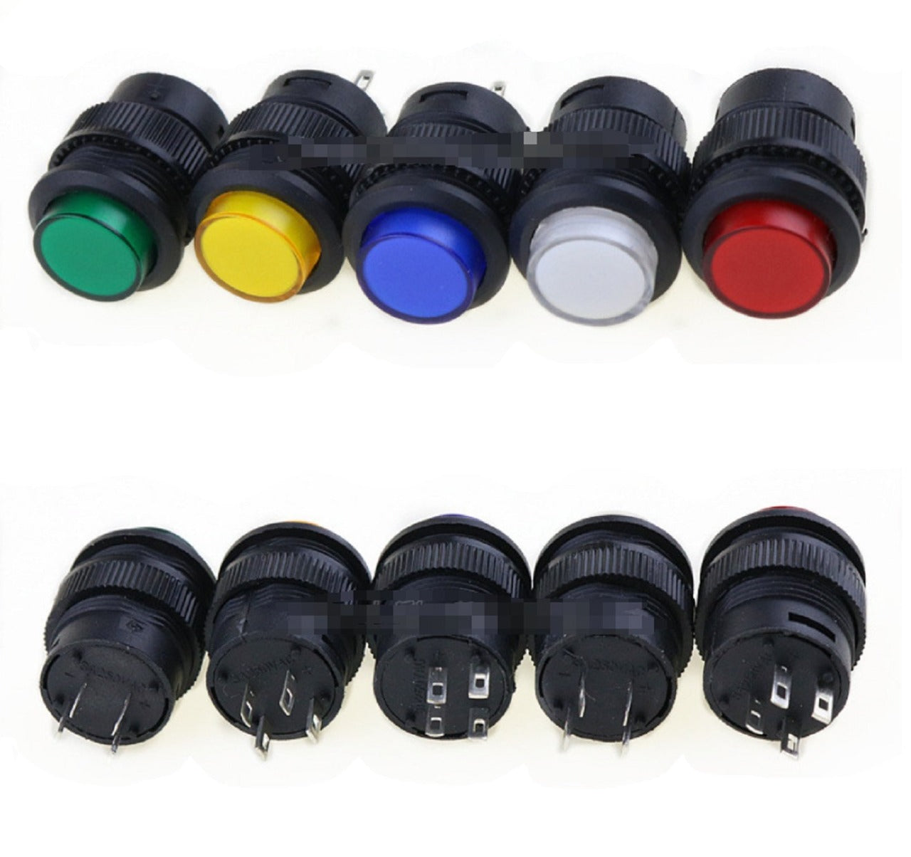 16mm White 12V Momentary R16-503 Push Button Switch - (AD70352)