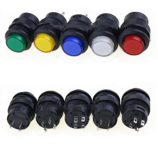 16mm Blue 12V Momentary R16-503 Push Button Switch - (AD84286)
