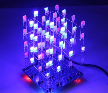 DIY 4x4x4 LED Cube LED Electronic Learning Kit - (AD78967)