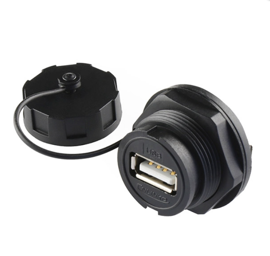 Waterproof USB 2.0 Connector - Panel Mount (Female to Female) - (AD80601)