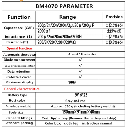BM4070 LCR Meter LCR Multimeter Tester - (AD23162)