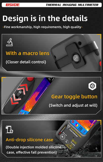 BSIDE-SH7 Thermal Camera + Digital Multimeter 2 in 1 - (AD25693)