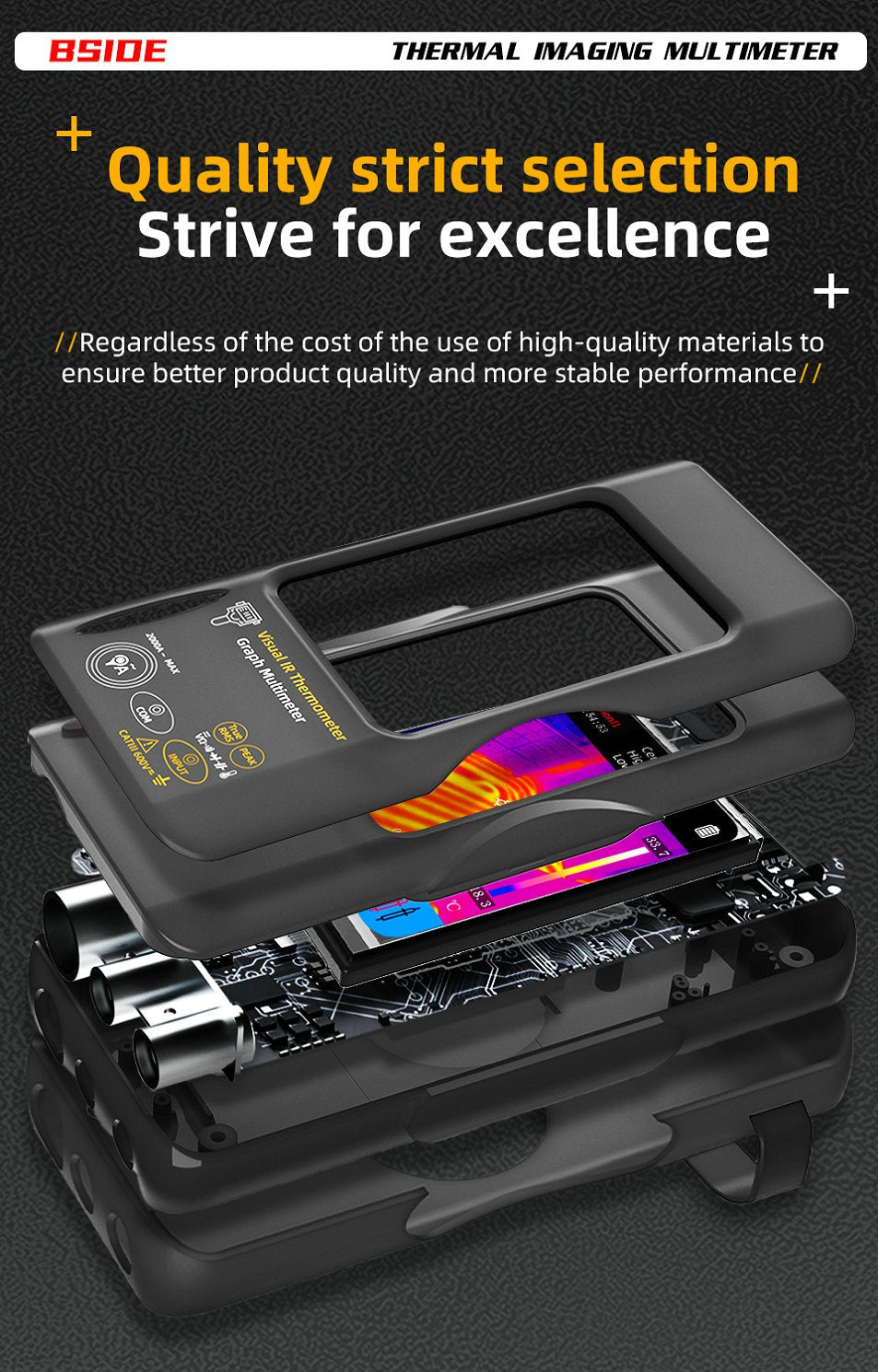 BSIDE-SH7 Thermal Camera + Digital Multimeter 2 in 1 - (AD25693)