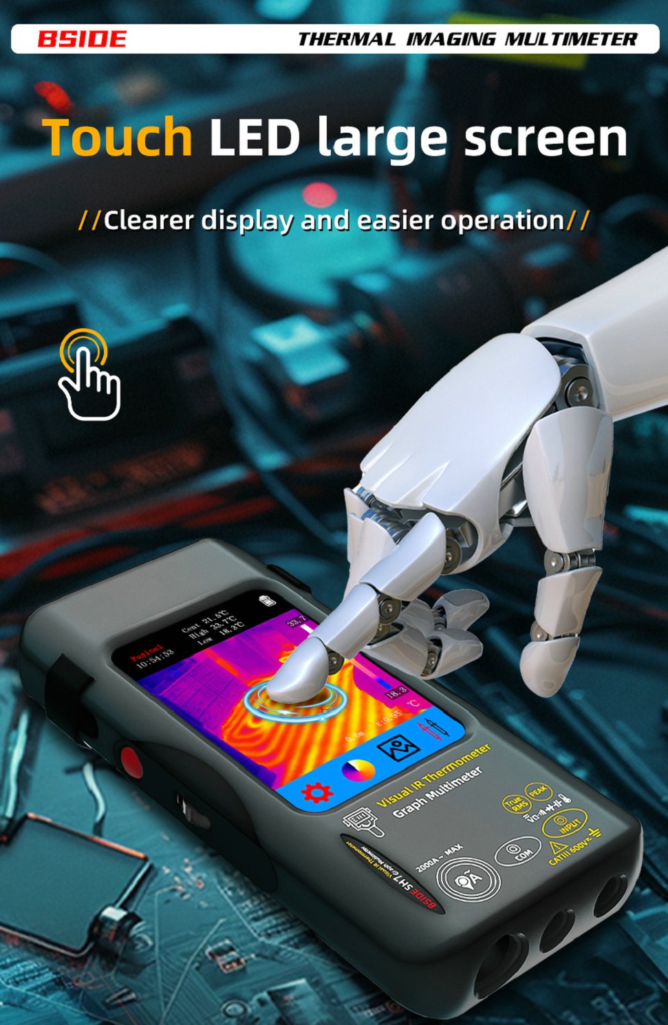 BSIDE-SH7 Thermal Camera + Digital Multimeter 2 in 1 - (AD25693)