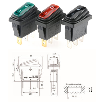 KCD3 Black Waterproof Rocker Switch - (AD71237)