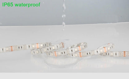 Waterproof RGB LED Strip 12VDC + IR Control 28 Keys + Power Supply - (AD25137)