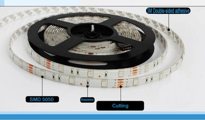 Waterproof RGB LED Strip 12VDC + IR Control 28 Keys + Power Supply - (AD25137)