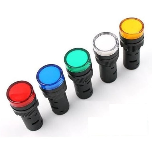 (12V) AD16-16C Red LED Pilot Lamp Panel Mount 12V - (AD56742)