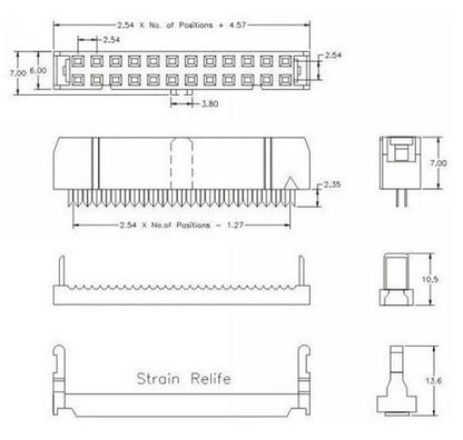 2x13 Female Ribbon Crimp Connector - 26 Pin - (AD22975)