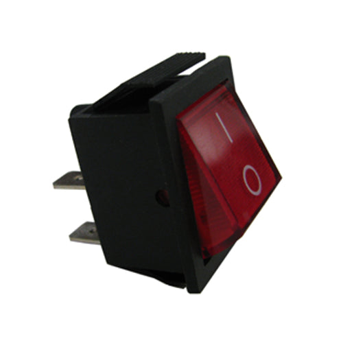 Rocker Switch Red ON-OFF DPST (with lamp) 16A 250VAC Panel Mount - (AD12979)