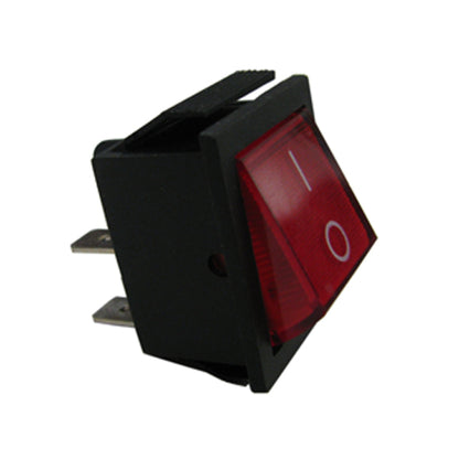 Rocker Switch Red ON-OFF DPST (with lamp) 16A 250VAC Panel Mount - (AD12979)