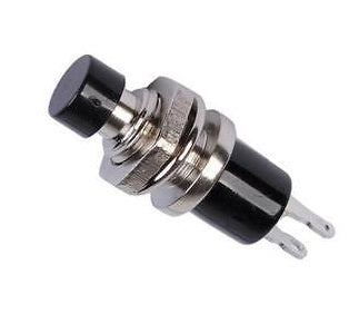 PBS-105 (N.C.) Black Knob Push Button Momentary Panel Mount SPST (Normally Closed) - (AD33376)