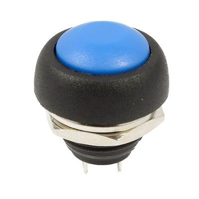 PBS-33B Blue Waterproof Momentary Push Button Switch Round 12mm - (AD16709)