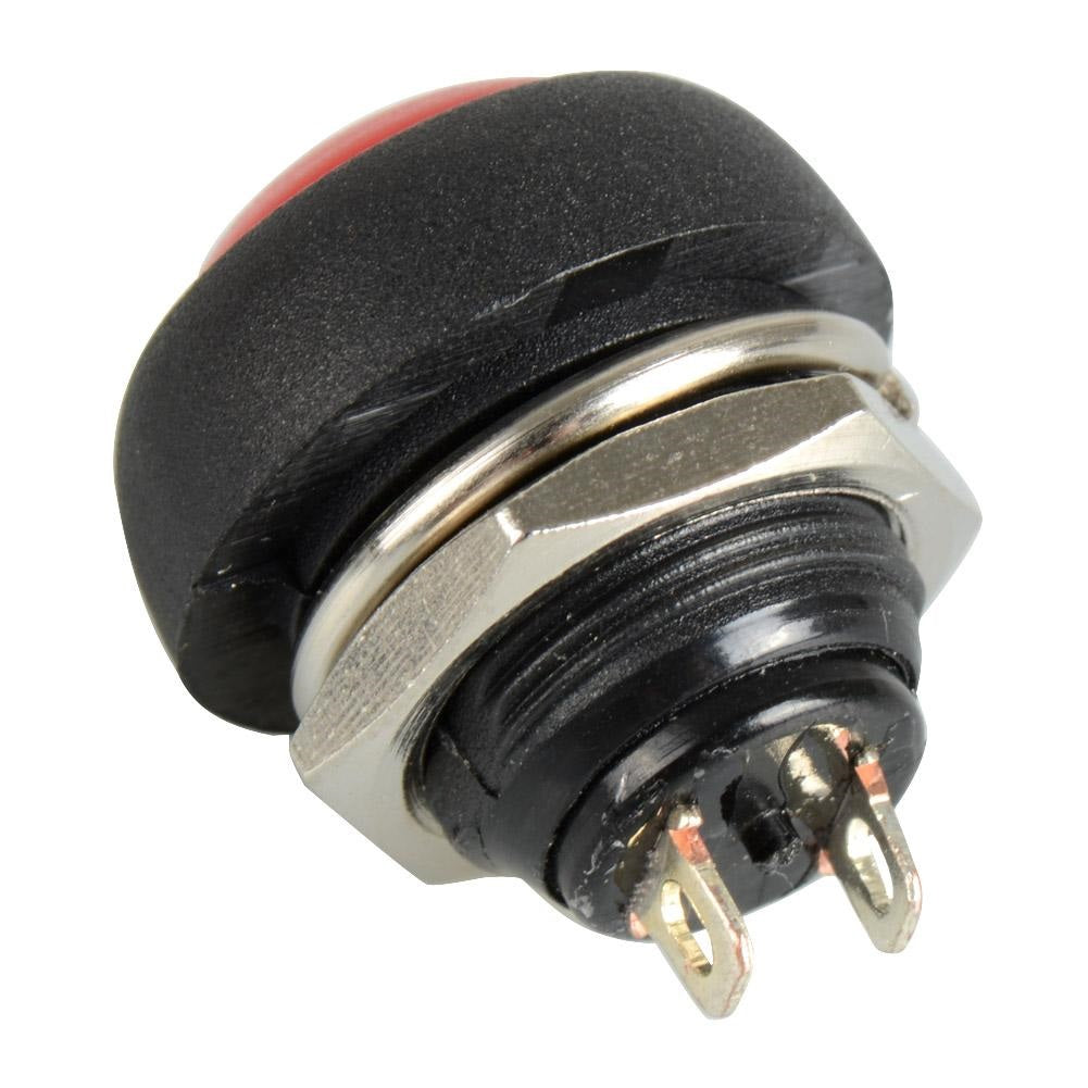 PBS-33B Red Waterproof Momentary Push Button Switch Round 12mm - (AD17901)