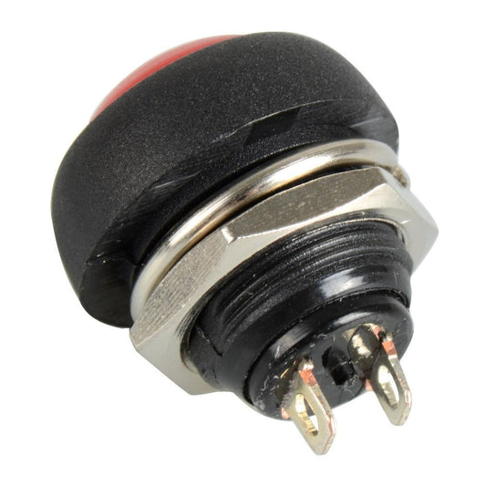 PBS-33B Red Waterproof Momentary Push Button Switch Round 12mm - (AD17901)