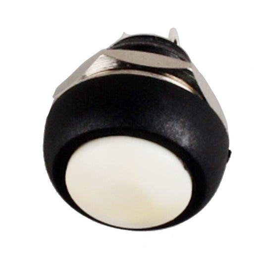 PBS-33B White Waterproof Momentary Push Button Switch Round 12mm - (AD24549)