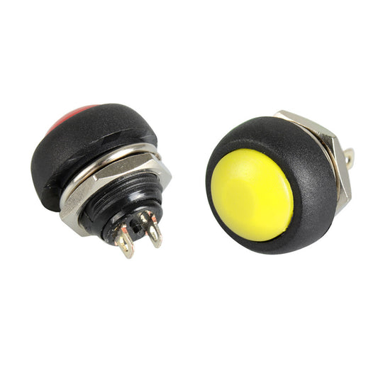 PBS-33B Yellow Waterproof Momentary Push Button Switch Round 12mm - (AD18052)
