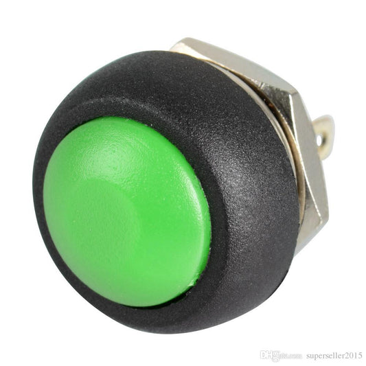 PBS-33B Green Waterproof Momentary Push Button Switch Round 12mm - (AD24597)