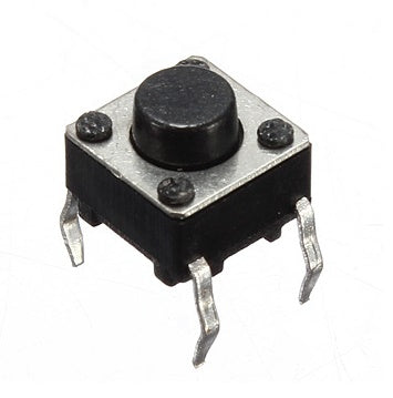6x6x4.3mm Miniature Push Button 4-Pin N.O. - (AD595)