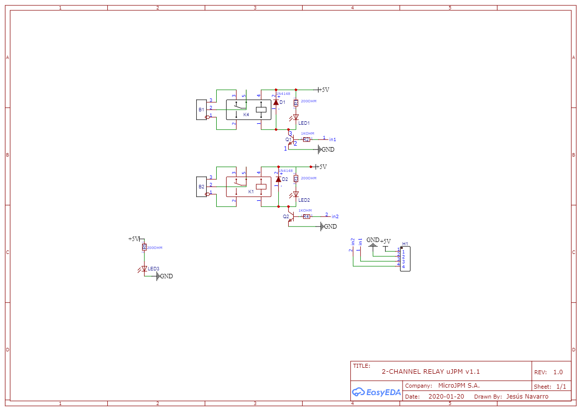 2-Channel 5V Relay Module uJPM v1.1 - (AD53443)