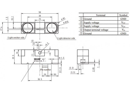 Sharp GP2Y0A710K0F IR Distance Range Sensor [100cm - 500cm] - (AD26564)