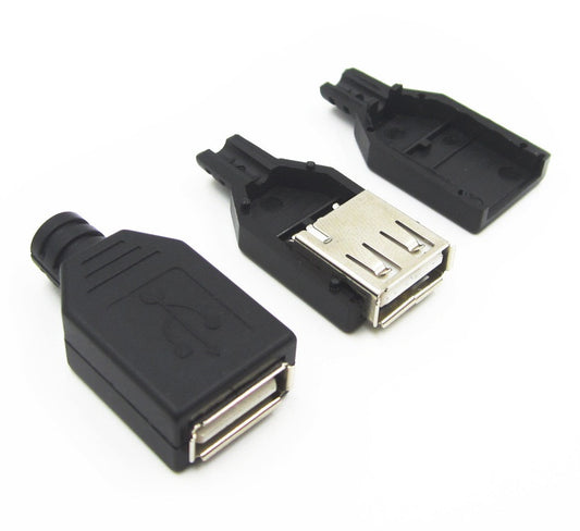 USB Type-A Plug 4 Pin Female Plastic Cover - (AD25819)