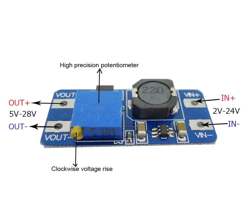LM2577S - LM2596S Buck-Boost DC-DC Adjustable Step Up-Down Converter v1 - (AD16967)