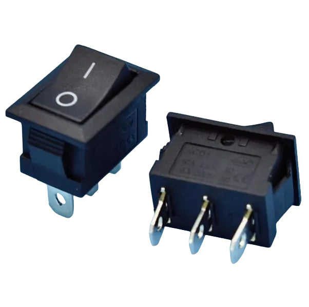 KCD1-101 Rocker Switch Black ON/OFF SPDT 6A @ 250VAC Panel Mount - (AD15009)