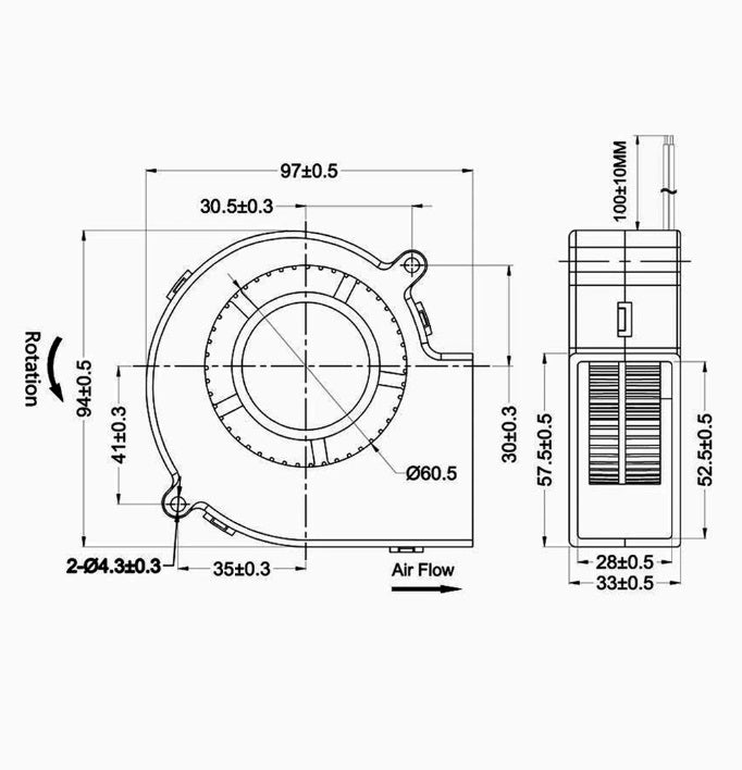 Blower - Squirrel Cage (12V) - (AD22129)
