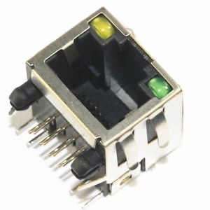 RJ45 Modular Connector Network PCB Jack 8P w/ LED - (AD11939)