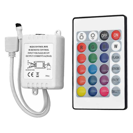 24 Key IR BOX Remote Control Controller For RGB LED Light Strips - (AD26204)