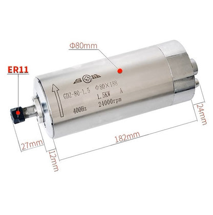 GDZ-80-1.5 1.5KW ER16 D80 x 188mm 24000RPM Water Cooled Motor (AC110V) - (AD85348)